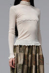 BASERANGE Tiger print cardigan turtleneck sweater TOTST-CG-AU23 UNDYED